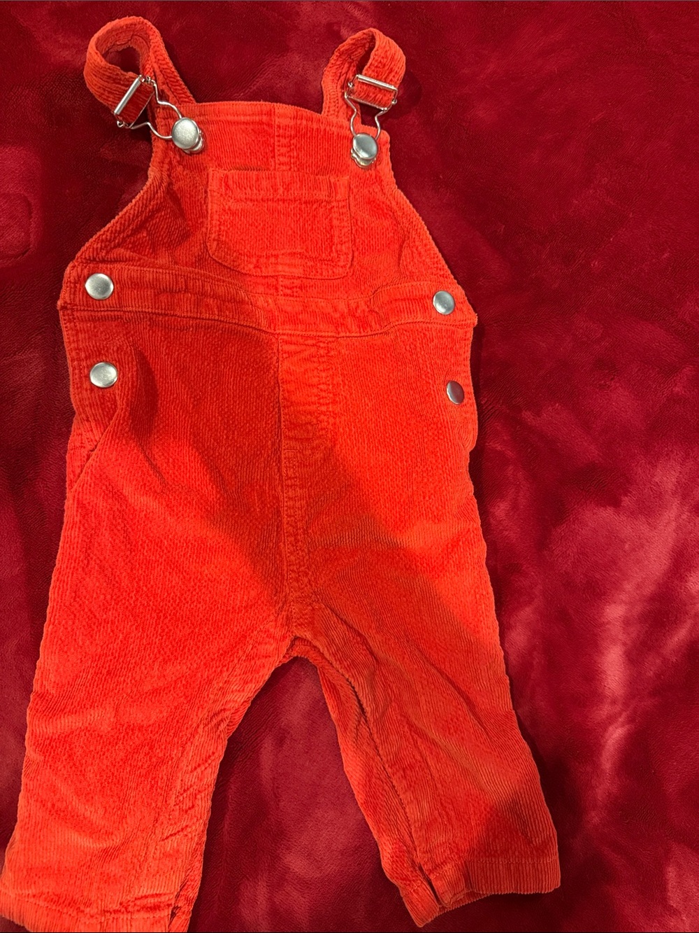 Hanna Andersson 6-12mos Red Corduroy Overalls